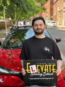 Male student passed driving exam with a certified instructor from our team.