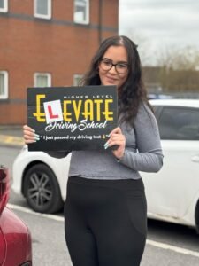 Student passed driving test first time after completing the course.