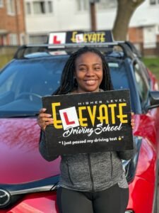 Female student pass photo after a semi intensive driving course with an ADI.