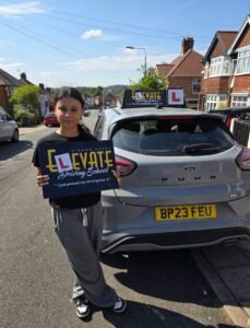 Young student successfully passed their driving exam after an intensive course.