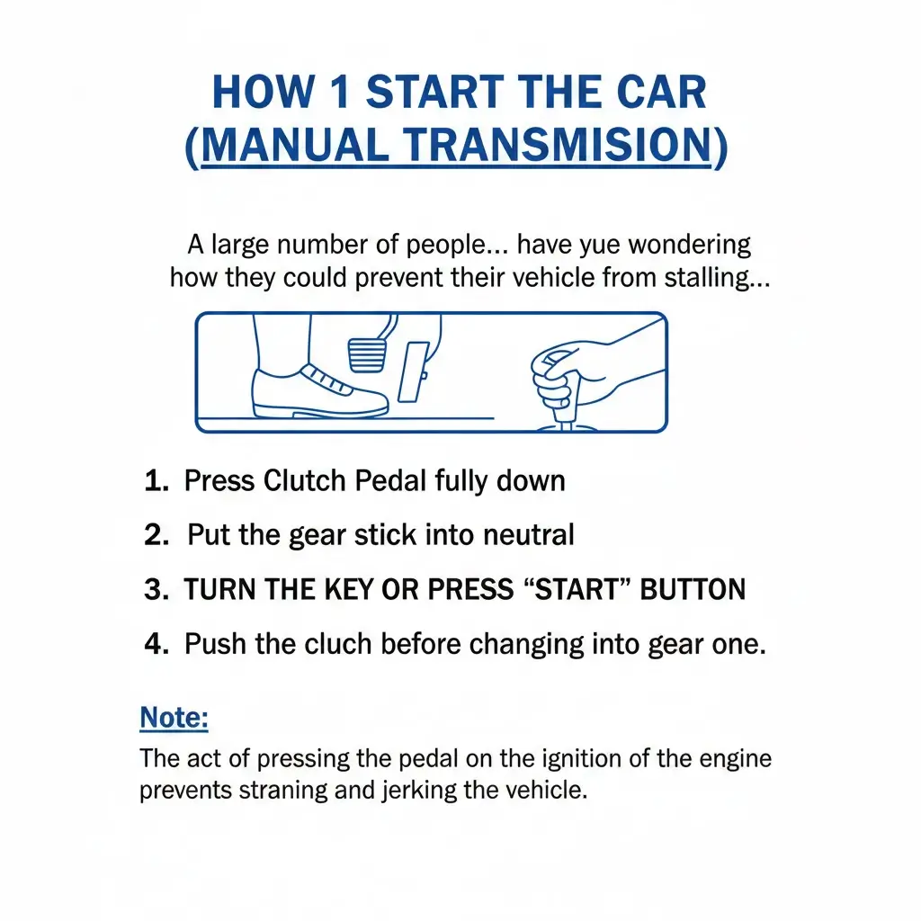 How to Start the Car (Manual Transmission)